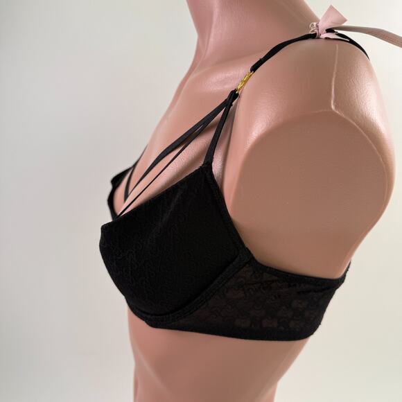 Victoria's Secret Very Sexy Open Cup Unlined Low Cut Black Demi Bra  Size M - Picture 5 of 10